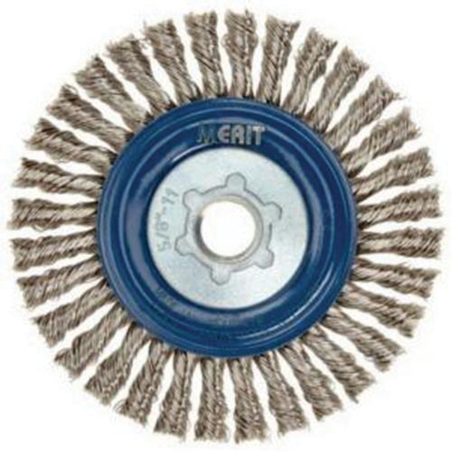 Stringer Bead Knot Wire Brush For Angle Grinders, 5" Dia., 0.02" Fill, 5/8"-11 Arbor, Stainless Steel Waymarc Industries Inc