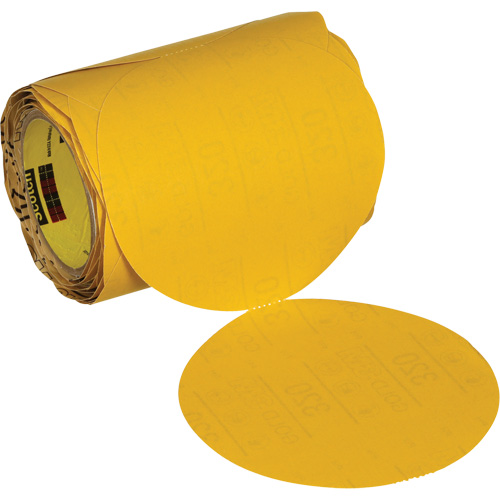Disque abrasif dor&eacute; en rouleau Stikit 09317, 6" dia., Grain 320, Oxyde d'aluminium Waymarc Industries Inc