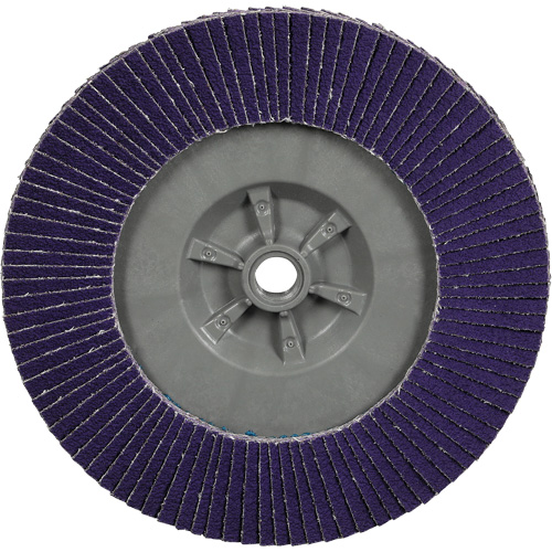 Disque &agrave; lamelles plate 1169F Cubitron 3 &agrave; changement rapide, 6" x 5/8"-11, Type T27, Grain 80+, C&eacute;ramique Waymarc Industries Inc
