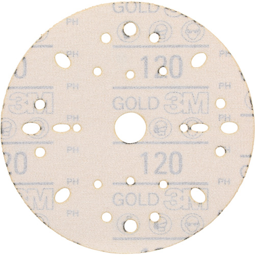 Disque abrasif dor&eacute; Hookit, dia 6", Grain 120, Oxyde d'aluminium, Poids C Waymarc Industries Inc