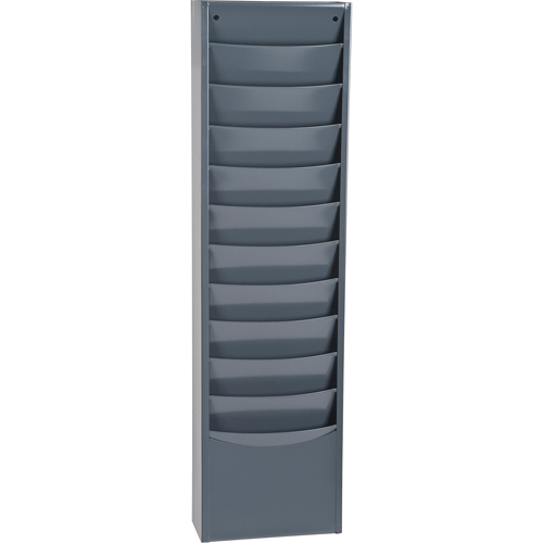 Literature Storage Racks, Stationary, 11 Slots, Steel, 9-3/4" W x 4-1/8" D x 36" H Waymarc Industries Inc
