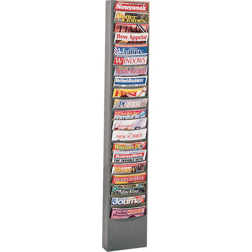 Literature Storage Racks, Stationary, 20 Slots, Steel, 13-1/8" W x 4-1/8" D x 58-1/2" H Waymarc Industries Inc