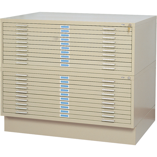 Steel Plan Files, 10 Drawers, 46-3/8" W x 35-3/8" D x 16-1/2" H Waymarc Industries Inc