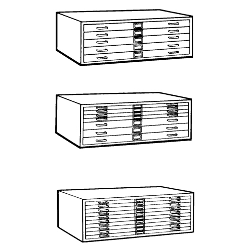 Steel Plan Files, 5 Drawers, 40-3/8" W x 29-3/8" D x 16-1/2" H Waymarc Industries Inc