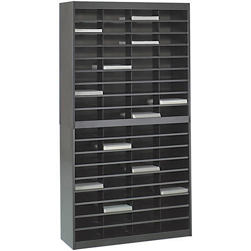 Heavy-duty Literature Organizers, Stationary, 72 Slots, Steel, 37-1/2" W x 12-3/4" D x 71" H Waymarc Industries Inc