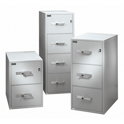 Fire Resistant Filing Cabinets, Steel, 3 Drawers, 19-3/4" W x 31" D x 41" H, Black Waymarc Industries Inc