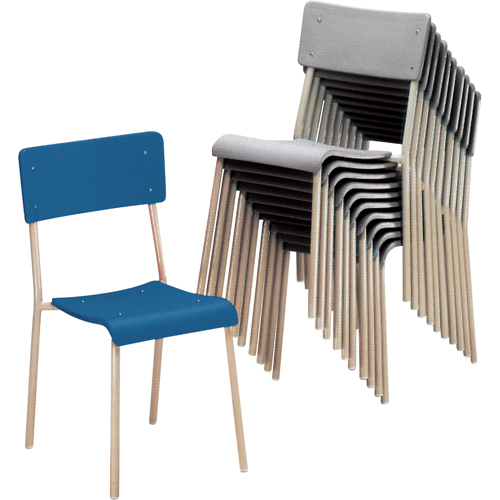 Ventura Stacking Chair, Plastic, Blue Waymarc Industries Inc