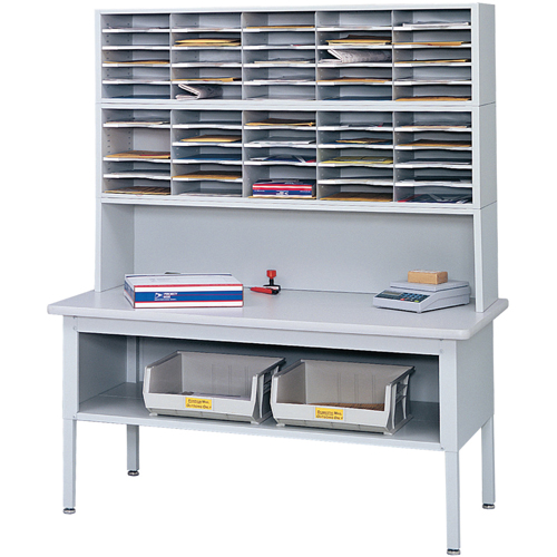 Mobilier E-Z Sort pour la salle du courrier- Tables de tri avec tablette-Dessus de table, 60" la x 28" p x 36" h, Stratifi&eacute; Waymarc Industries Inc
