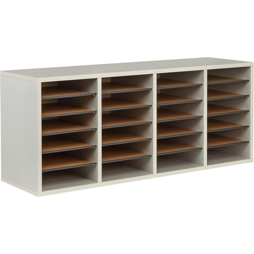 Casier &agrave; compartiments r&eacute;glable pour documentation, Stationnaire, 24 fentes, Bois, 39-1/4" la x 11-3/4" p x 16-1/4" h Waymarc Industries Inc