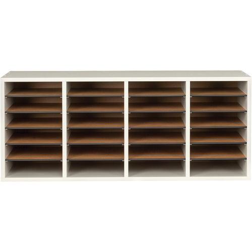 Casier &agrave; compartiments r&eacute;glable pour documentation, Stationnaire, 24 fentes, Bois, 39-1/4" la x 11-3/4" p x 16-1/4" h Waymarc Industries Inc