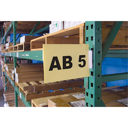 Ensembles d'&eacute;tiquettes pour all&eacute;es d'entrep&ocirc;t &agrave; fixation par pression Slip 'N Stik, 11" x 8-1/2", Plastique Waymarc Industries Inc
