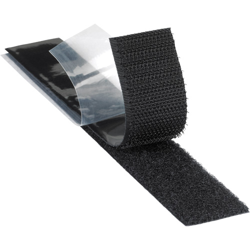 Plasticizer Resistant Fastener, Loop, 50 yds x 2", Adhesive, Black Waymarc Industries Inc