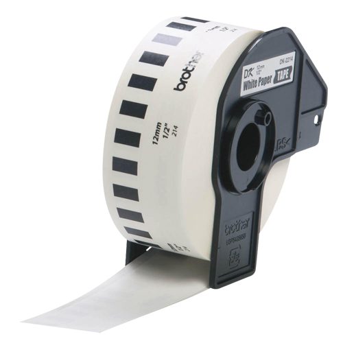 Tape Cartridge for P-touch&reg; Labeling System, 12 mm x 100', Black on White Waymarc Industries Inc