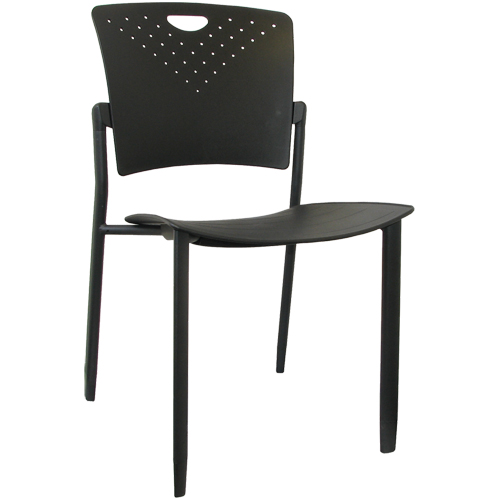 MaxX StaxX Stackable Chairs, Polypropylene, 17-1/4" High, 275 lbs. Capacity, Black Waymarc Industries Inc