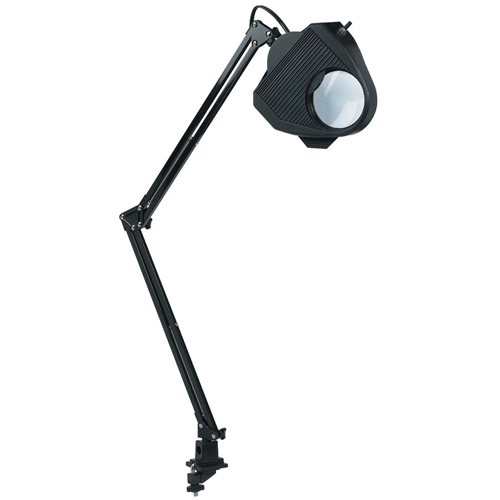 Magnifying Task Light, 60 W, Fluorescent/Incandescent/LED, Clamp, 40" Neck, Black Waymarc Industries Inc