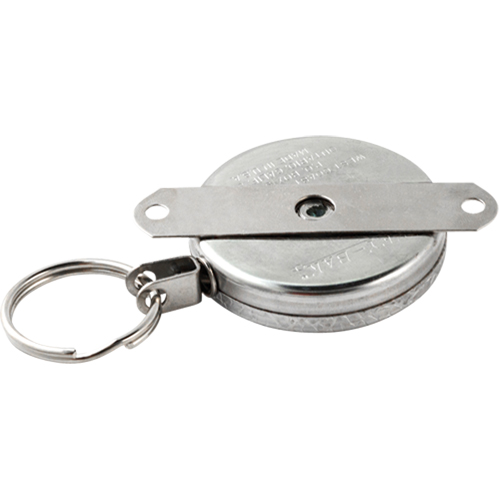 Self Retracting Key Chains, Chrome, 48" Cable, Mounting Bracket Attachment Waymarc Industries Inc