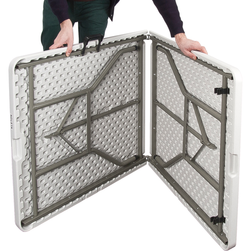 Fold-in-Half Table, Rectangular, 72" L x 30" W, Polyethylene, White Waymarc Industries Inc