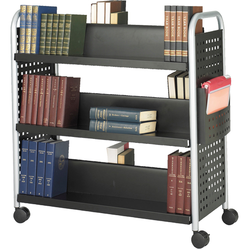 Scoot Book Carts, 200 lbs. Capacity, Black, 17-3/4" D x 41-1/4" L x 41-1/4" H, Steel Waymarc Industries Inc
