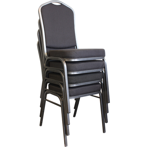 Stacking Chairs, Fabric, 37" High, 275 lbs. Capacity, Black Waymarc Industries Inc