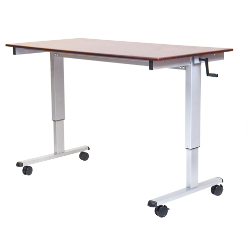 Postes de travail ajustables pour travail assis et debout , , 48-1/2" h x 48" la x 32-1/2" p, Noyer Waymarc Industries Inc