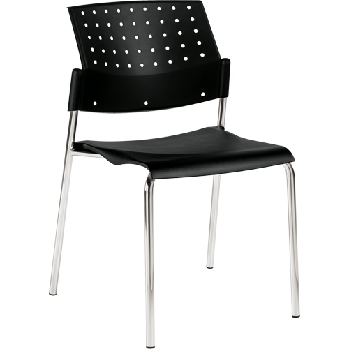 Armless Stacking Chair, Plastic, 33" High, 300 lbs. Capacity, Black Waymarc Industries Inc