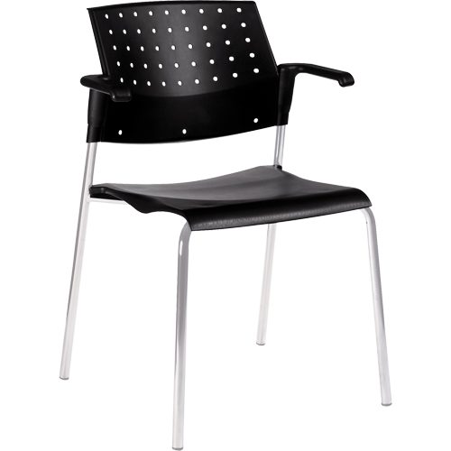 Stacking Chairs, Plastic, 33" High, 300 lbs. Capacity, Black Waymarc Industries Inc
