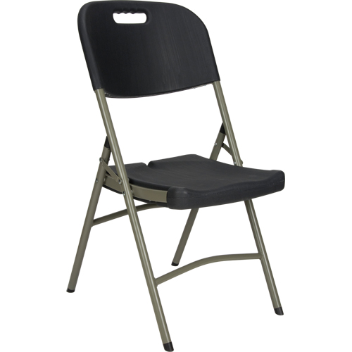 Folding Chair, Polyethylene, Black, 350 lbs. Weight Capacity Waymarc Industries Inc