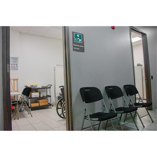 Folding Chair, Polyethylene, Black, 350 lbs. Weight Capacity Waymarc Industries Inc