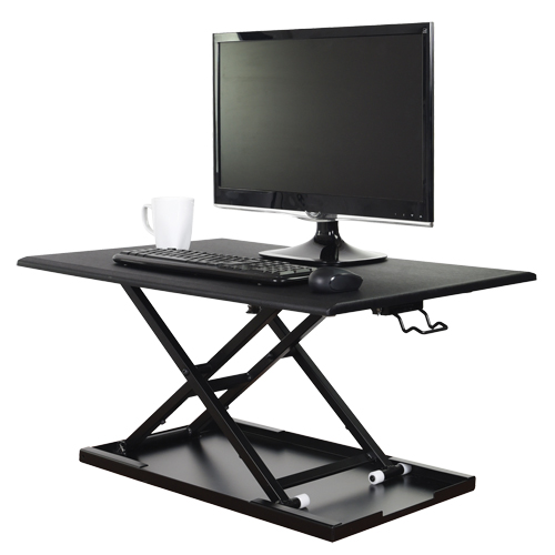 Adjustable Stand-Up Desk, Desktop Unit, 15-3/4" H x 31-1/2" W x 22-1/2" D, Black Waymarc Industries Inc