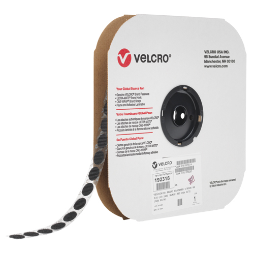 Attache Velcoin, Boucle, 3/4" dia., Adh&eacute;sif, Noir Waymarc Industries Inc