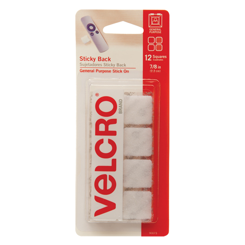 Attaches en carr&eacute;e, Boucle et crochet, 7/8" dia., Adh&eacute;sif, Blanc Waymarc Industries Inc