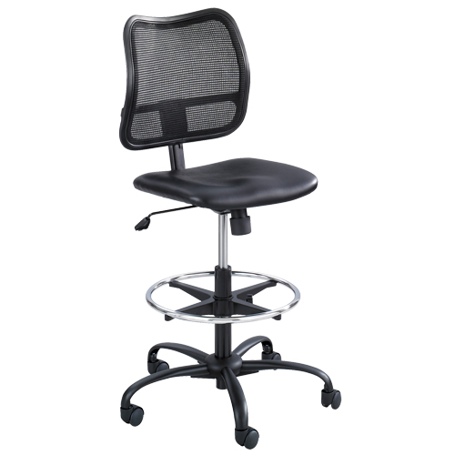 Vue Ergonomic Stool, Vinyl, Black, 250 lbs. Capacity Waymarc Industries Inc