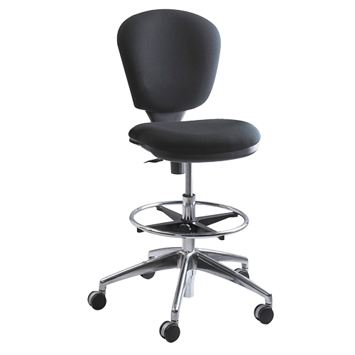 Metro Extended-High Chair, Fabric, Black, 250 lbs. Capacity Waymarc Industries Inc