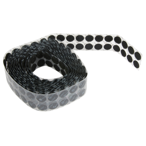 Attaches en jeton, Boucle et crochet, 3/4" dia., Adh&eacute;sif, Noir Waymarc Industries Inc