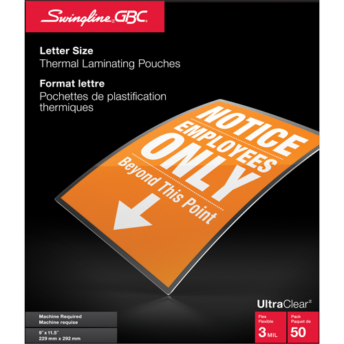 Pochettes lamin&eacute;es pour lettres Swingline UltraClear Waymarc Industries Inc