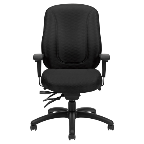 Overtime High Back Chair, Fabric, Black, 300 lbs. Capacity Waymarc Industries Inc