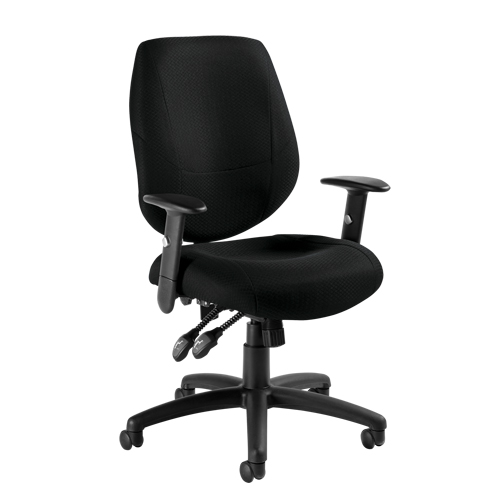 Six 31 Operator Chair, Fabric, Black, 250 lbs. Capacity Waymarc Industries Inc