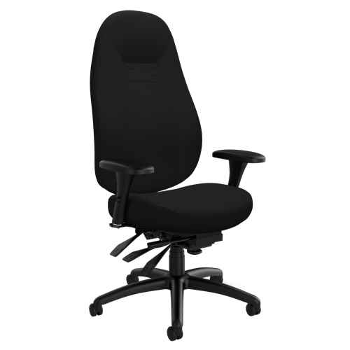 High Back Comfort Chair, Polyester, Black, 300 lbs. Capacity Waymarc Industries Inc