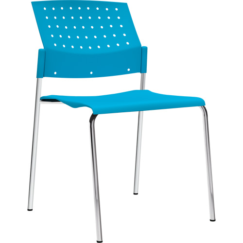 Chaises sans accoudoirs empilables, Plastique, Hauteur 33", Capacit&eacute; 300 lb, Bleu Waymarc Industries Inc