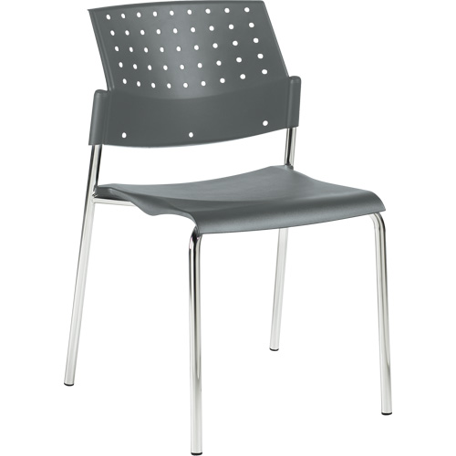 Armless Stacking Chairs, Plastic, 33" High, 300 lbs. Capacity, Grey Waymarc Industries Inc