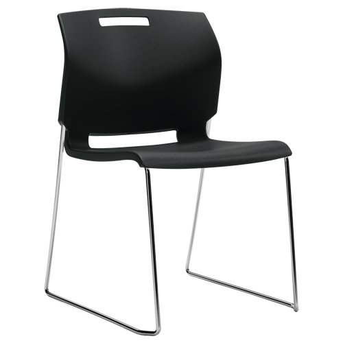 Chair, Plastic, 32-1/2" High, 300 lbs. Capacity, Black Waymarc Industries Inc