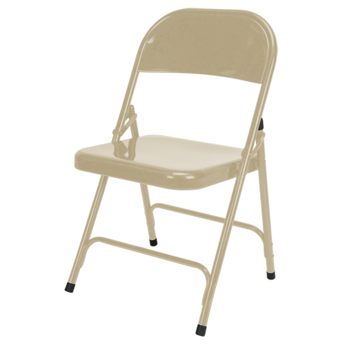 Folding Chair, Steel, Beige, 300 lbs. Weight Capacity Waymarc Industries Inc
