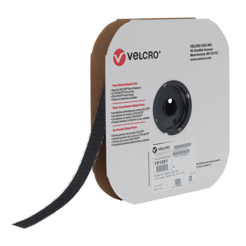 Fastener Tape, Hook, 25 yds x 1", Adhesive, Black Waymarc Industries Inc