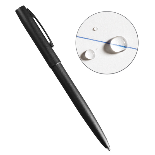 Stylo en m&eacute;tal &agrave; l'&eacute;preuve des intemp&eacute;ries, Bleu, 0,8 mm, R&eacute;tractable Waymarc Industries Inc