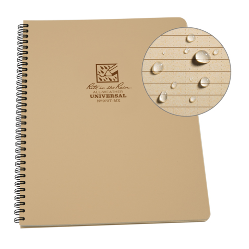 Carnet de notes de poche &agrave; spirale lat&eacute;rale, Couverture souple, Havane, 64 Pages, 4-5/8" , 7"  Waymarc Industries Inc