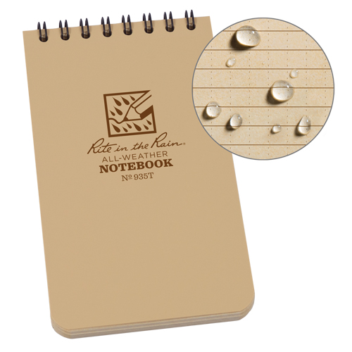 Pocket Top-Spiral Notebook, Soft Cover, Tan, 100 Pages, 3" W x 5" L Waymarc Industries Inc