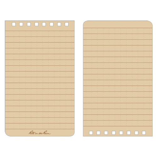Pocket Top-Spiral Notebook, Soft Cover, Tan, 100 Pages, 3" W x 5" L Waymarc Industries Inc
