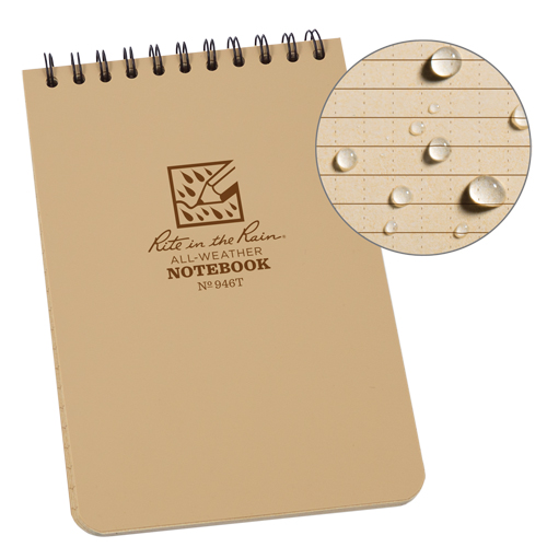 Pocket Top-Spiral Notebook, Soft Cover, Tan, 100 Pages, 4" W x 6" L Waymarc Industries Inc