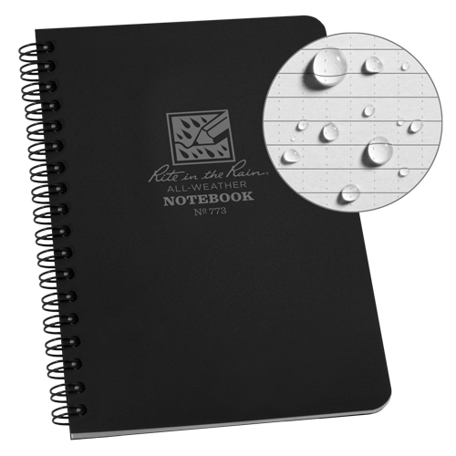 Side-Spiral Notebook, Soft Cover, Black, 64 Pages, 4-5/8" W x 7" L Waymarc Industries Inc