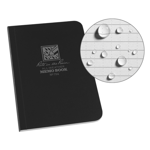 Memo Book, Soft Cover, Black, 112 Pages, 3-1/2" W x 5" L Waymarc Industries Inc